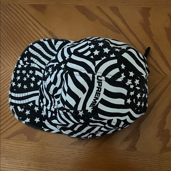 Supreme Hat Supreme Washed Chino Twill Camp Cap (SS20 stars stripes black white - Picture 5 of 10